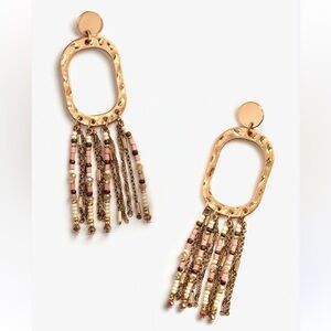 Gold Fringe Drop Earrings